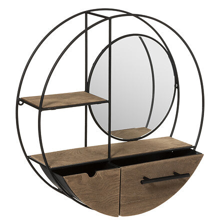 Рафт за стена atmosphera Kiara, Метал и MDF, Ø50 см