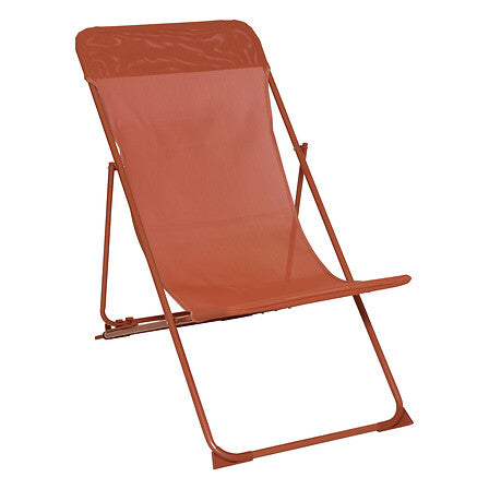 Folda deck chair steel frame terracotta textilene