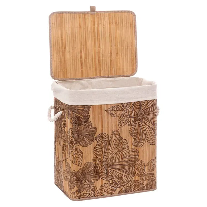 Кош за пране 5five Blackflora, Бамбук, 60 l