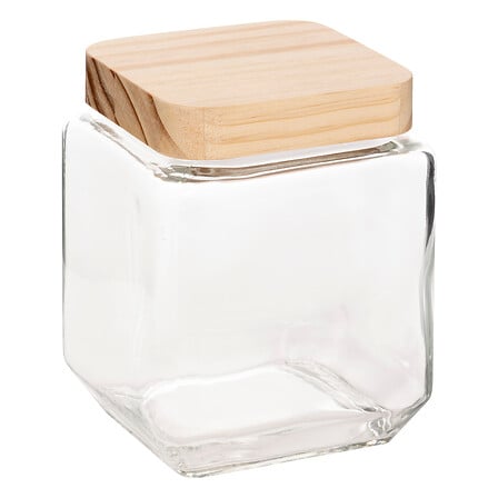 Буркан с капак 5five Pin, Стъкло и бор, 1.25L, Прозрачен