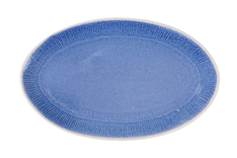 Плато овал LA MEDITERRANEA Calobra Blue, 34x21 cm, порцелан