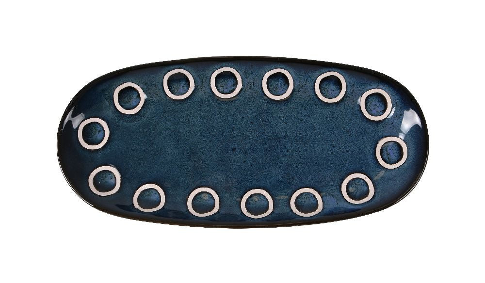 Плато овал LA MEDITERRANEA Almudena Blue, 25x12 cm, порцелан
