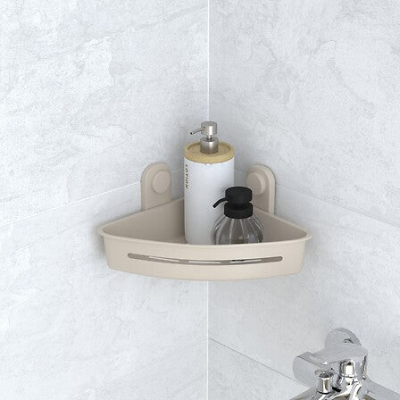 Ъглова етажерка за душ 5five Easybath, Полипропилен, Бежова