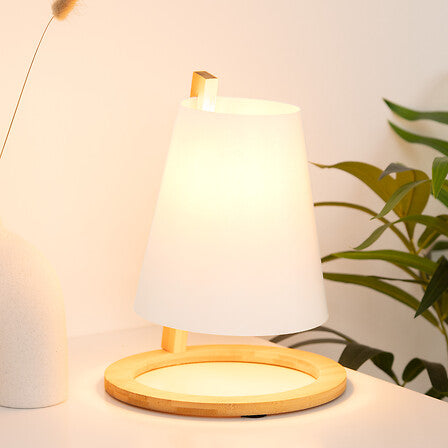 Нощна лампа atmosphera Pita, 27 cm, Бамбук