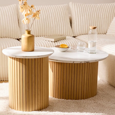 Холна маса atmosphera Homelya, Мраморен ефект, 70 cm, MDF