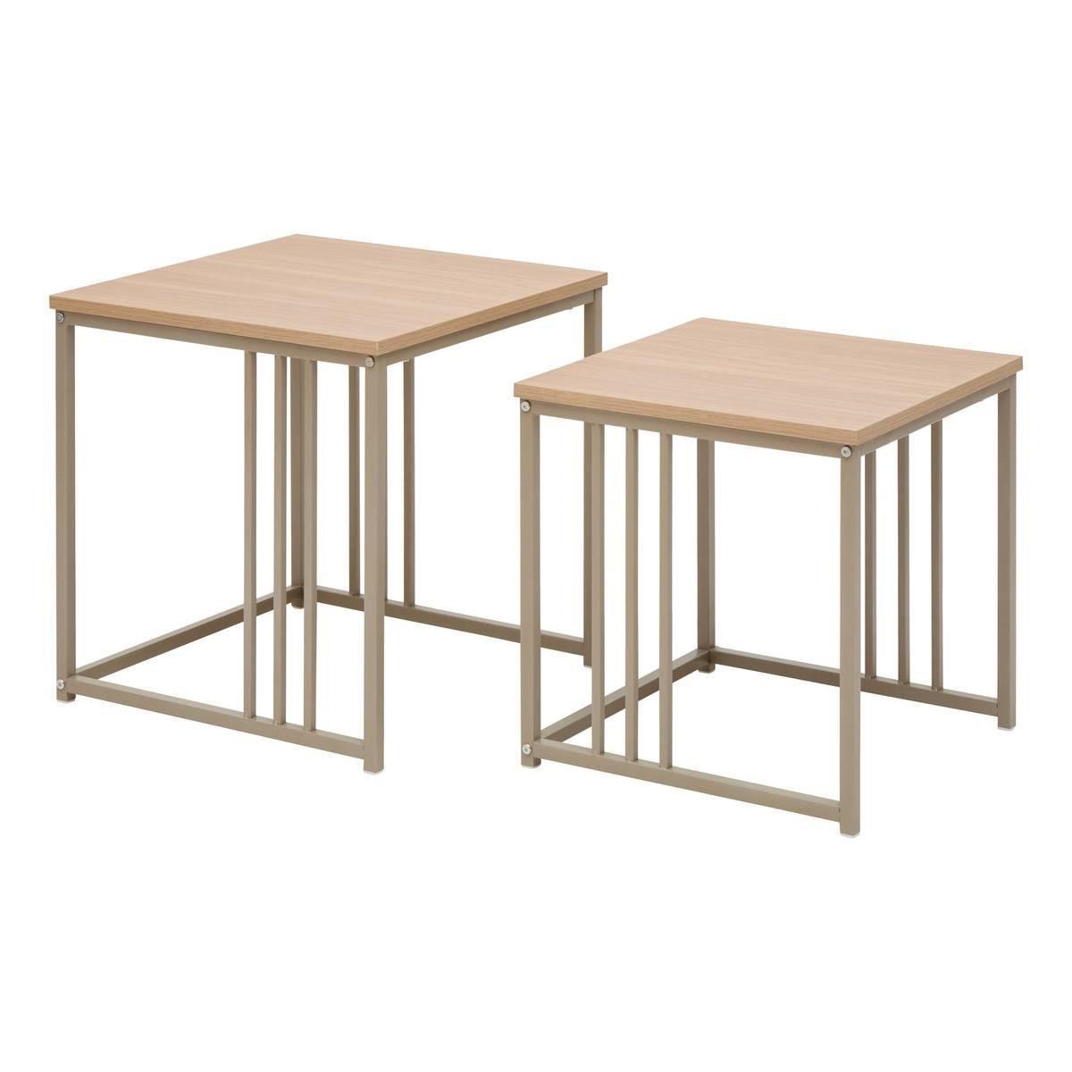 Комплект от 2 помощни масички 5five Duna, MDF, Пясъчно бежово