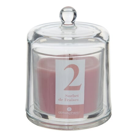Ароматна свещ atmosphera Numia, Стъклен похлупак, Ягода, 240 g