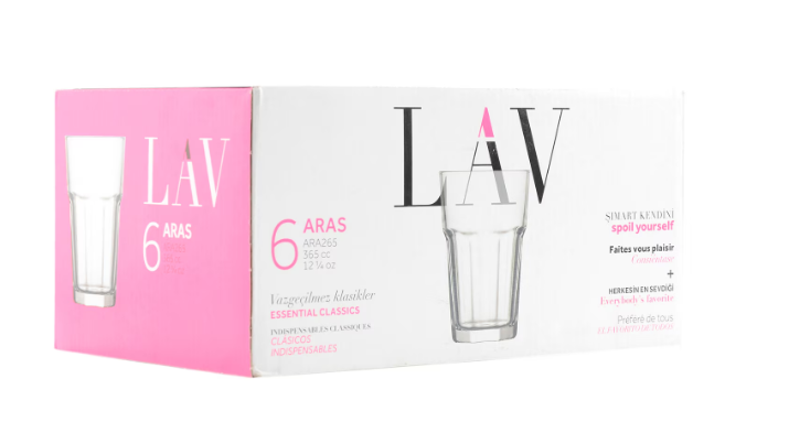 Сет чаши за коктейл LAV Aras, 365 мл, 6 бр