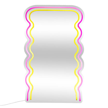 Светещо огледало atmosphera Wavy, LED, 60 x 38 cm