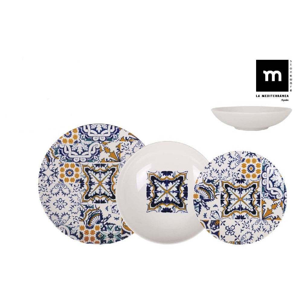 LA MEDITERRANEA Luana étkészlet, 12 részes, porcelán