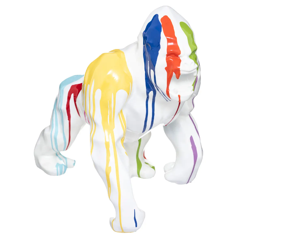 Szobor atmosphera Gorilla, 40 cm, Fehér gyanta