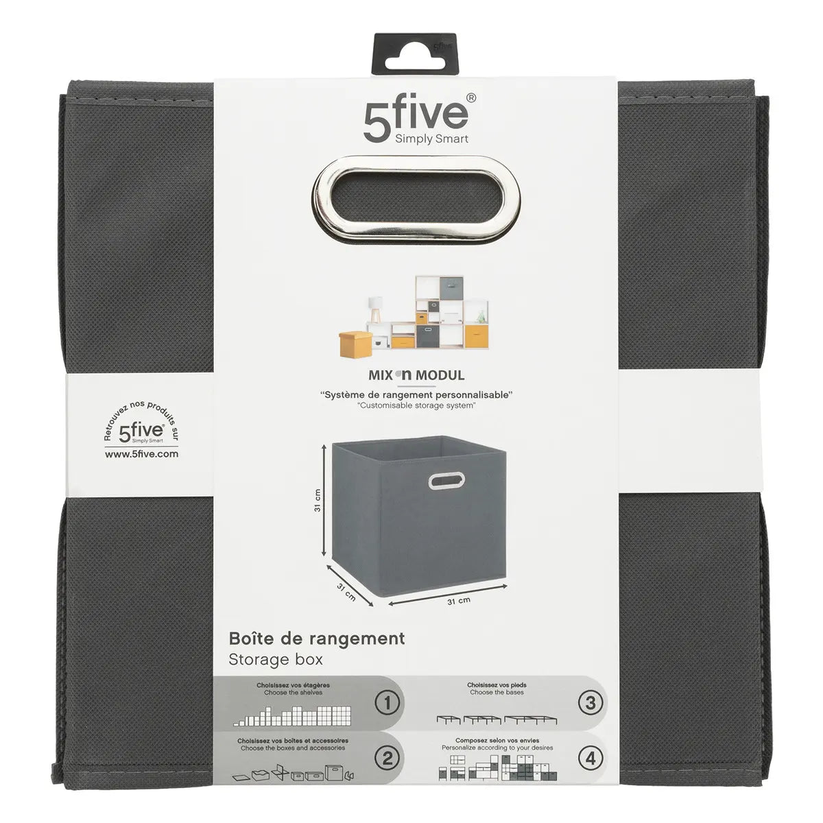 Textil tárolódoboz 5five Mix N Modul, 31 × 31 cm