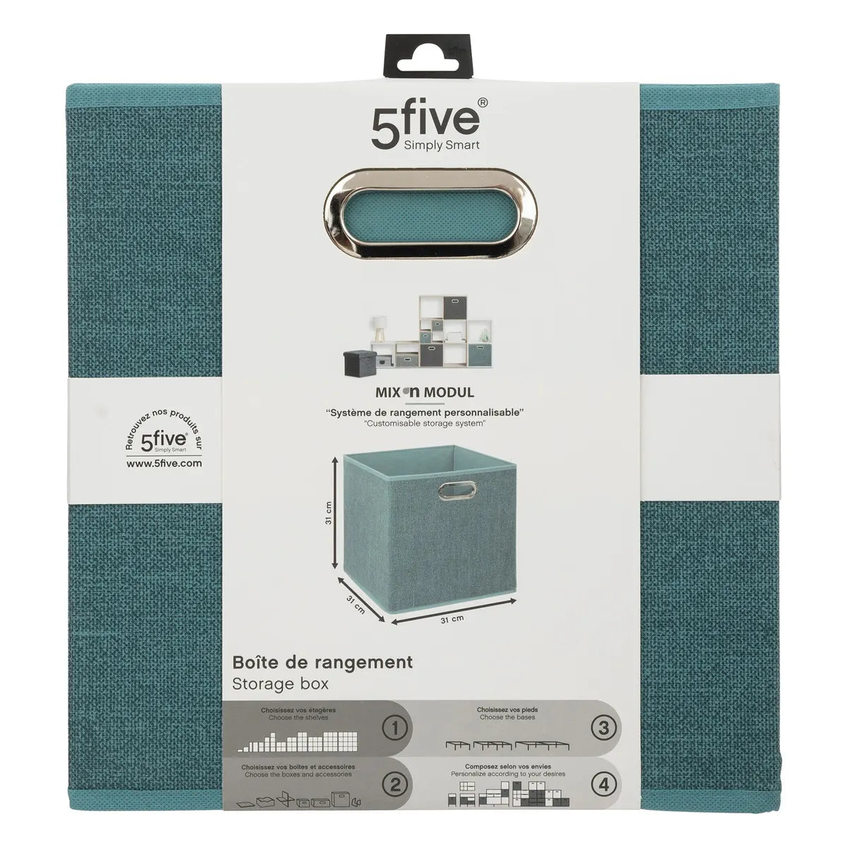 Textil tárolódoboz 5five Mix N Modul, 31 × 31 cm