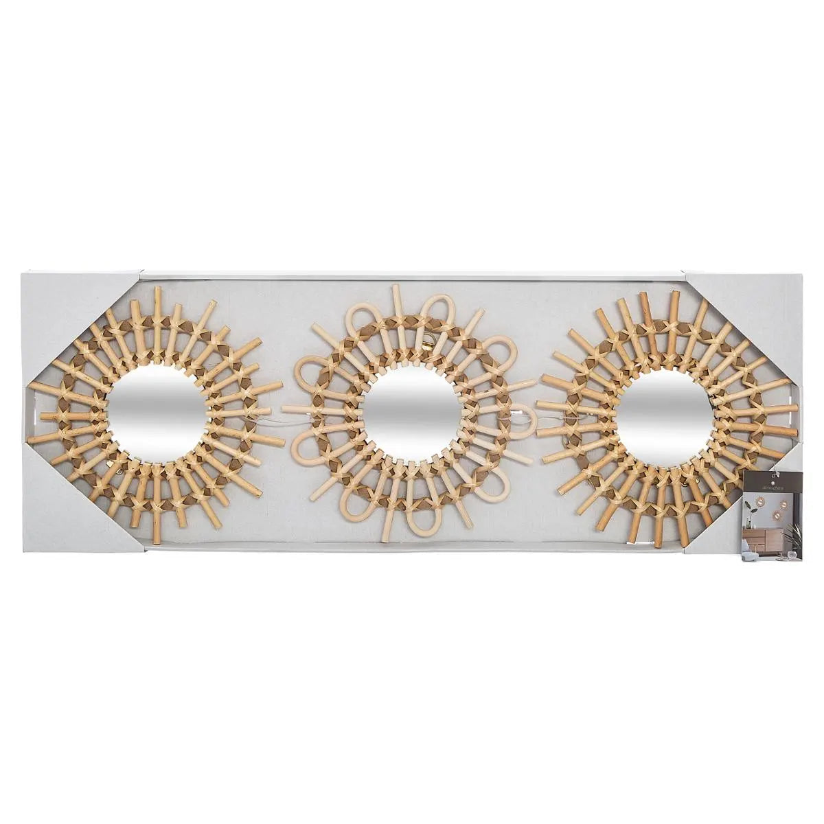 Сет огледалa atmosphera Aida, 28cm, 3бр, Ратан