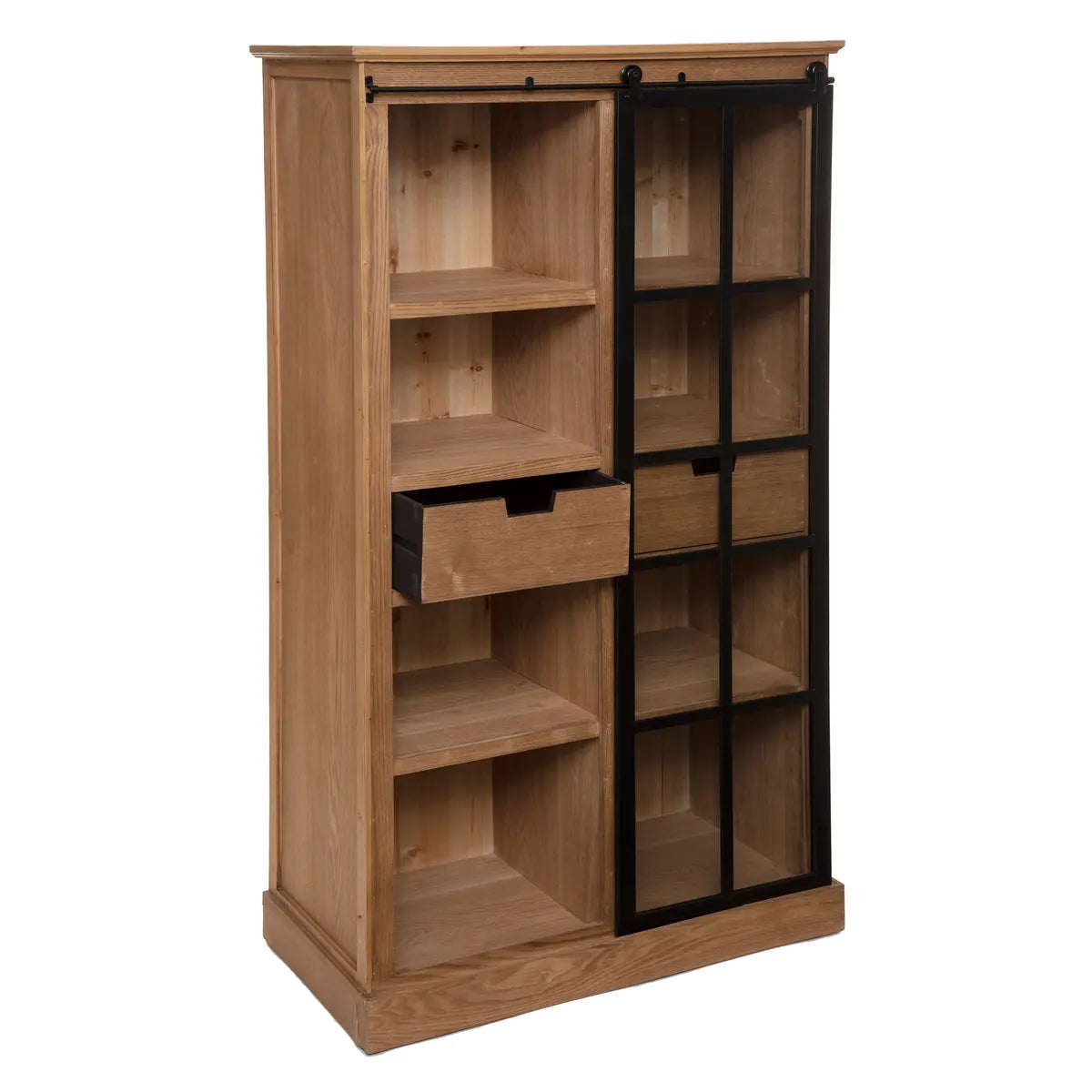 Библиотека atmosphera Danik, 80x40x150, MDF, Закалено стъкло