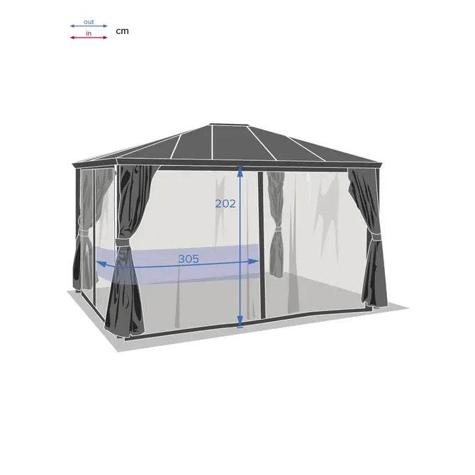Резервни комарници за беседка Hesperide Belize, 3.6x3 m