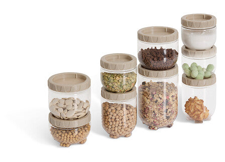 Комплект кутии за съхранение 5five Clipsy, Прозрачен PET пластмаса, 0.82L