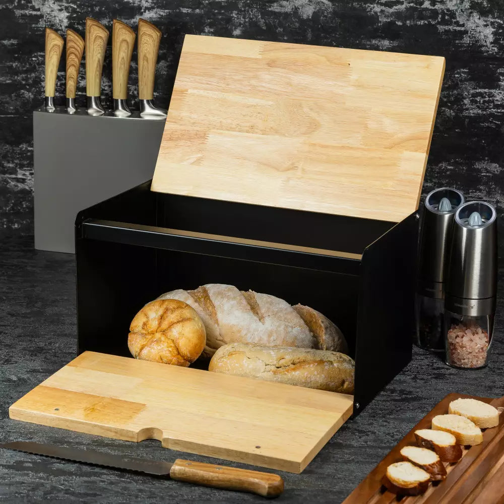 Кутия за хляб Klausberg, Метал, Бамбук, 36x22x20 cm