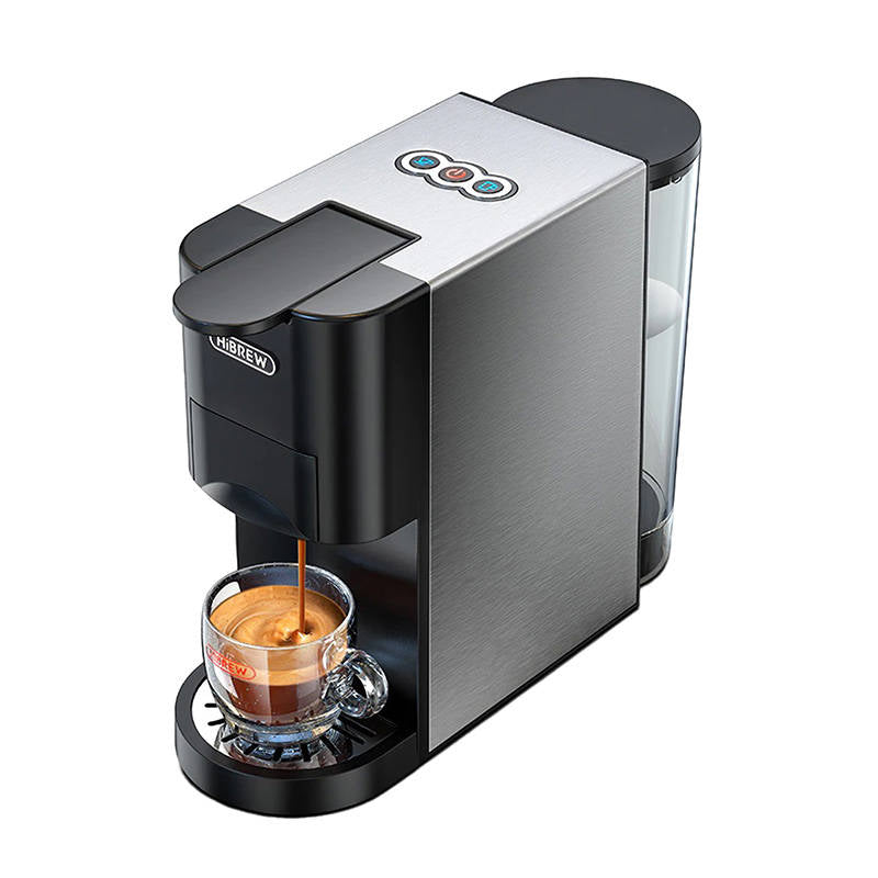 Кафемашина Hibrew H3A 4в1 за капсули и мляно кафе, 19 bar, 1450W, Черен