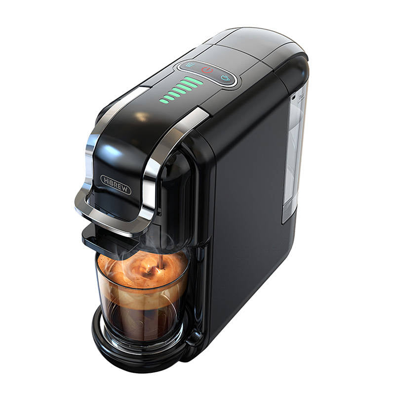 Мултифункционална 5в1 Еспресо Кафемашина Hibrew H2B за мляно кафе, капсули Nespresso, Dolce Gusto, Lavazza, Ese pods, K-cup, 1450 w, 19 bar, Черен