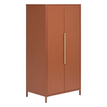 Outdoor cabinet Ironia height 180 cm galvanized steel mahogany