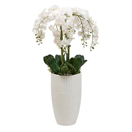 Изкуствено растение atmosphera Orchid Hotel, 115 cm, Керамика