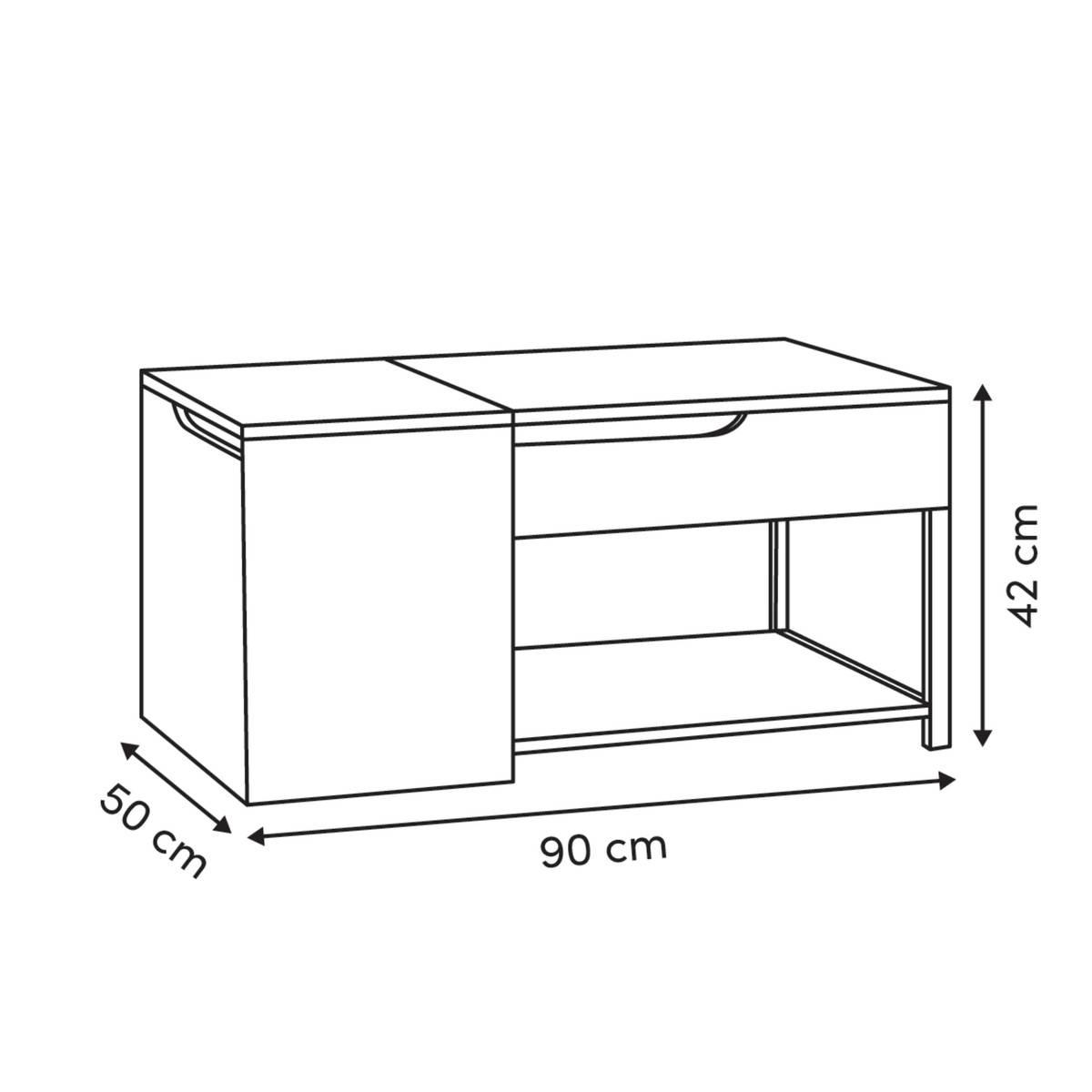 Кафе маса с повдигащ плот 5five Luma, Стомана, 90 cm, Бяла — изглед 3