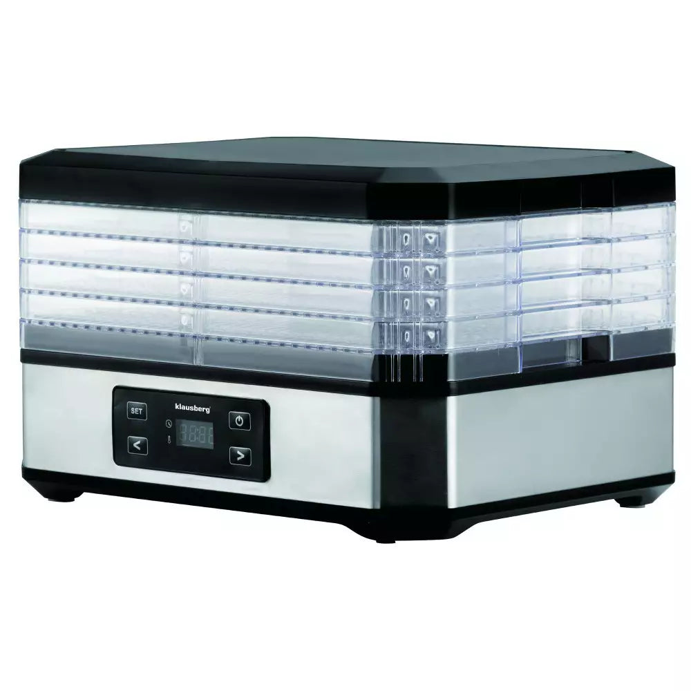 Gyümölcsszárító Klausberg 7569, 350 W, LED, 220-240 V, Ezüst/fekete