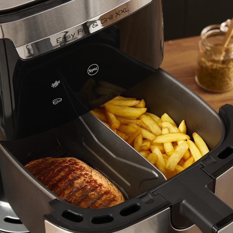 Forrólevegős sütő Tefal Easy Fry XXL Flexcook EY801D15, 6,5 L, 1400 W, Fekete/ezüst