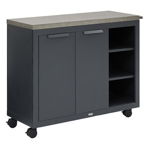 Outdoor kitchen island Oxyana 4 wheels graphite