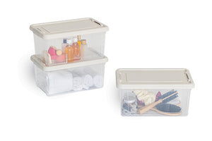 Комплект от 3 кутии за съхранение 5five Tide'n Box, PP, 9L, Прозрачни