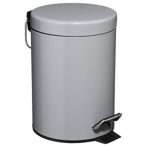 Кош за боклук с педал 5five, Метал, 3L, Сив