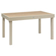 Piazza sliding extension extendable table 10 seats glass printed spelt clay