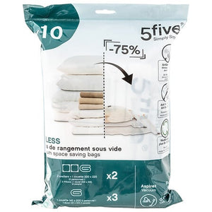 Вакуумни торби за съхранение 5five, Комплект 10 броя