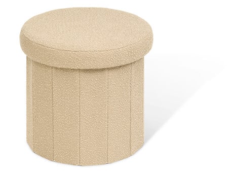 Сгъваем пуф atmosphera Fink, Букле, Тауп, Ø38 cm