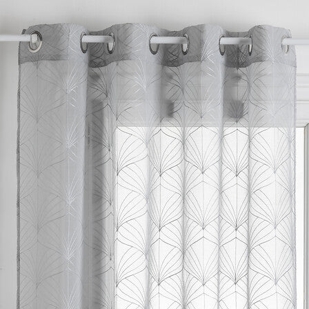 Mia embroidered sheer curtains 140 x 240 cm grey