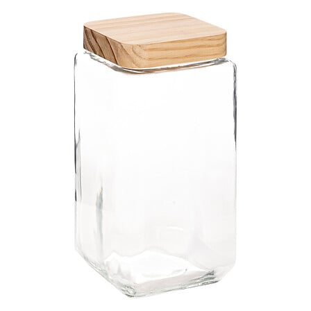 Буркан с капак 5five Pin, Стъкло и бор, 2L, Прозрачен