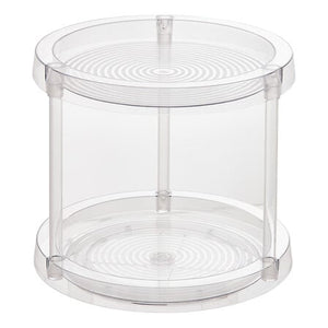 Въртяща се поставка 5five Selena, 2 нива, Прозрачна, ⌀26 cm