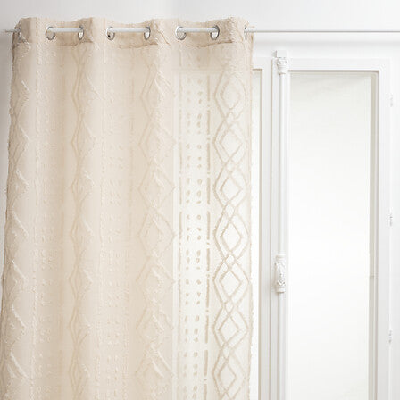 Sama jacquard sheer curtains 140 x 240 cm linen-coloured