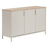 Outdoor sideboard 3 doors Ironia galvanized steel coffee linen