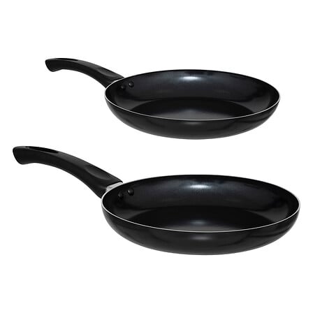 Комплект 2 тигана 5five Essentiels, Алуминий, Индукция, 24/28 cm, Черен