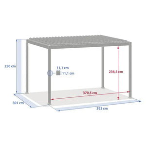 Elektromos pergola Hesperide Evora, alumínium, agyagszínű, 4x3 m