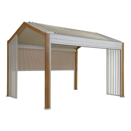 Пергола Hesperide Ecozia, Алуминий с дървесен ефект, 4x3 m