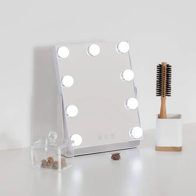 Огледало за баня 5five Holly, LED, 27x6x32 cm, Бяло