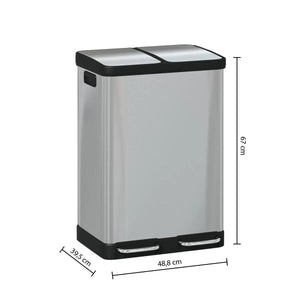 Szelektív hulladékgyűjtő 5five Ariane, fém, 2x30 L