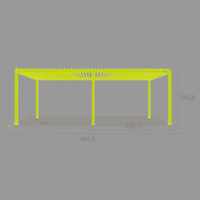Elektromos pavilon Hesperide Evora, alumínium, grafitszürke, 6x3.6 m