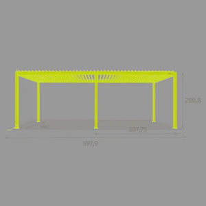 Elektromos pavilon Hesperide Evora, alumínium, grafitszürke, 6x3.6 m