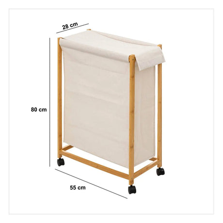 Кош за пране 5five Bambou, На колела, 52 l