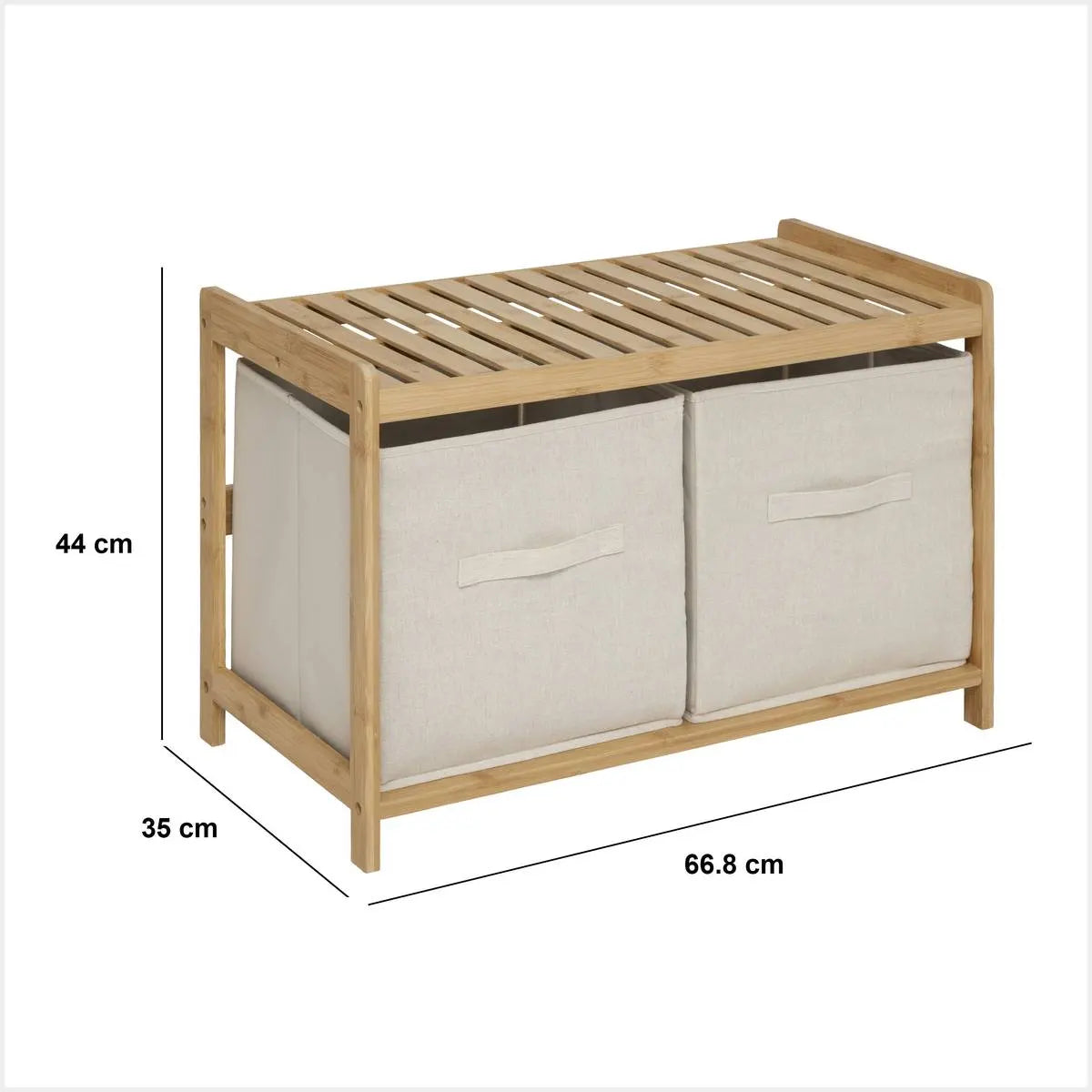 Пейка за съхранение 5five Tidy Box, 2 отделения, Бамбук