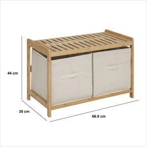 Пейка за съхранение 5five Tidy Box, 2 отделения, Бамбук